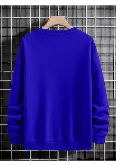 Startmore Mavi Unisex Kadın/erkek Hands Renkli Oversize Bisiklet Yaka Pamuklu