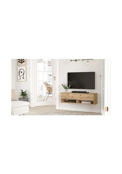 Aven Tv Ünitesi Tv Sehpası Raflı Kapaklı 100cm Çam Ave13-a Atlantik Çam Aven Tv Ünitesi Tv Sehpası Raflı Kapaklı 100cm Çam Ave13-a Atlantik Çam