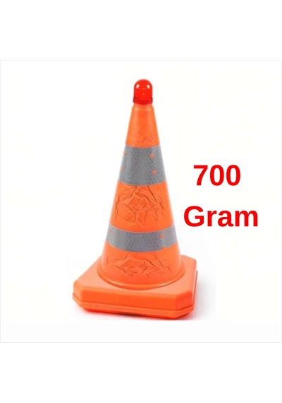 Katlanabilir Duba 75 Cm - Katlanabilir Kolay Kurulum Işıklı Flaşörlü Reflektörlü Duba