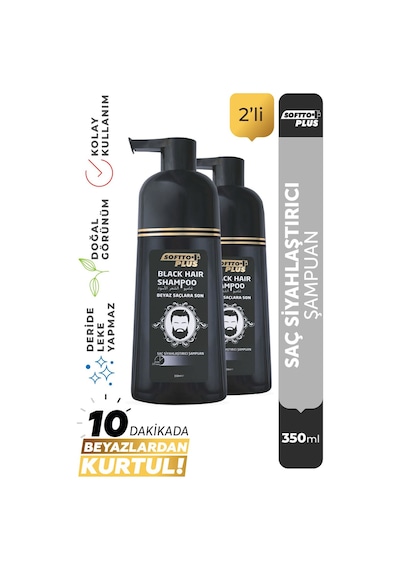 Softto Plus Black Hair Şampuan 2 x 350 ML