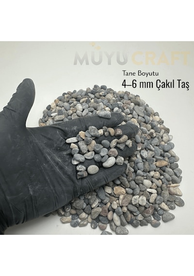 Doğal Dere Taşı Akvaryum Çakıl Taşı Dekoratif Akvaryum Kumu 1 Kg