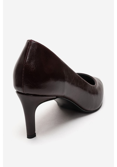 Luvishoes Velmıra Bordo Cilt Kadın Topuklu Ayakkabı