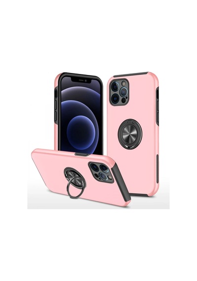 Apple İphone 12 Pro Kılıf Elit Yüzüklü Kapak - Pembe