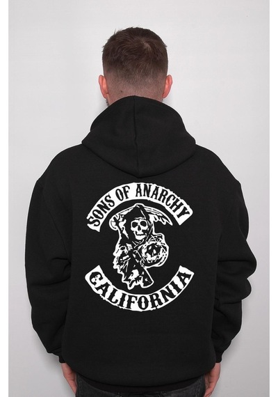 Baskwear Sons Of Anarchy California Logo Sweatshirt Unisex Kapüşonlu Hoodie SIYAH