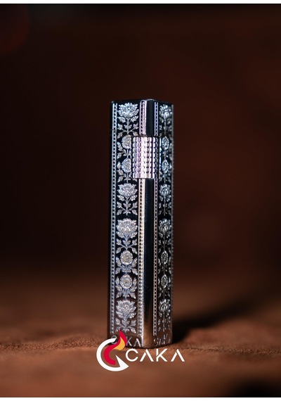 Caka Lighter Petra Flora Silver Benzinli Çakmak - Ckl-065