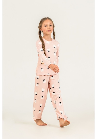 Rolypoly Kız Çocuk Teddy Bears Turuncu Uzun Kol Pijama Takım Rp3901-c-v1 Rp3901-c-v1