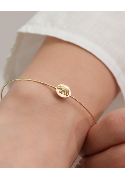 Debora Jewelry 14 Ayar Altın Fil Kabartmalı Kelepçe Bileklik