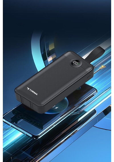 Torima TRM-1035 30000 mAh 2 Çıkışlı Taşınabilir Hızlı Şarj Dijital Göstergeli Powerbank Siyah
