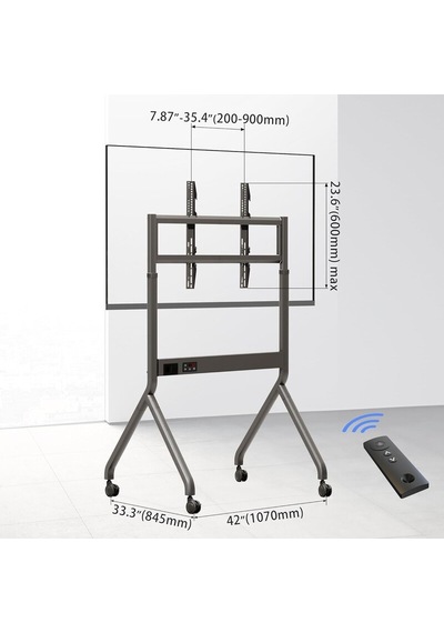 Nb North Bayou P220 Motorlu & Kumandalı 75-90inch Ayarlanabilir Profosyonel Tekerlikli Tv Standı Nb P220