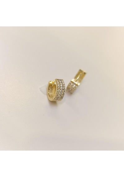 12mm Su Yolu Halka Küpe 14 Ayar Altın Hd Videolu Sarı