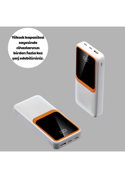 10000 Mah Powerbank Dijital Göstergeli Type-c Ve Usb Çıkışlı Renkli