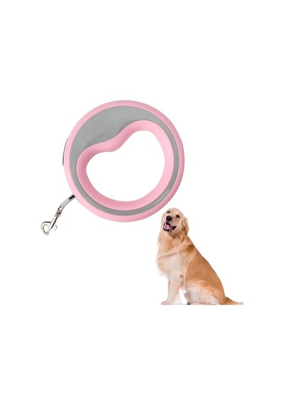 Süslüpati Otomatik Köpek Gezdirme Tasması Pembe 2.5 Metre Pembe