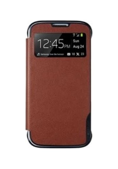 Anymode İ9190 Galaxy S4 Mini İle Uyumlu View Kılıf Kahverengi