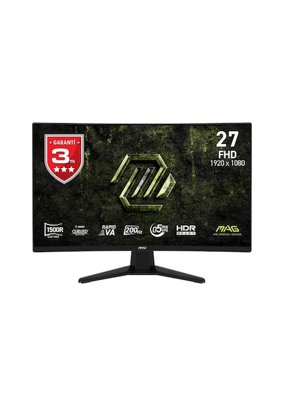 Msı Mag 274cf E20 27 1920x1080 Fhd 200hz 0.5ms Curve 1500r Hdmı Dp Rj45 Hdr Ready Amd Freesync Premium Rapid Va Gaming Monitör