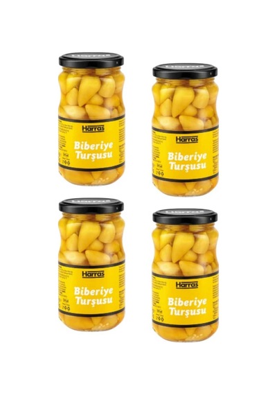 Acı Sarı Biberiye Turşusu 335 Gr X 4 Adet Çıtır Cin Biber Turşusu Doğal Sirkeli Meze