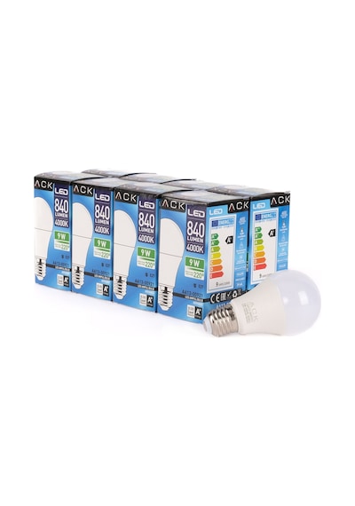 Ack 9w Led Ampul 4000k Günışığı E27 8'li Eko Paket