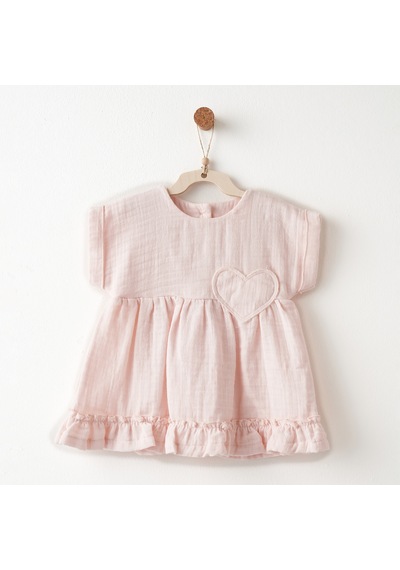 Andywawa Lovely Day Müslin Bebek Elbise Ac26620 Pembe