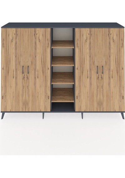 Hyperion Dolap 12 Raflı 4 Kapaklı 220x44x163 Antrasit-çam Atlas Çam - Antrasit Hyperion Dolap 12 Raflı 4 Kapaklı 220x44x163 Antrasit-çam Atlas Çam - Antrasit