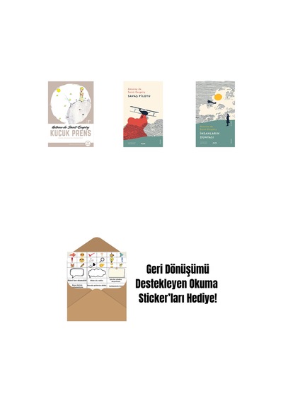 Küçük Prens + Savaş Pilotu + İnsanların Dünyası + Okuma Sticker'ları