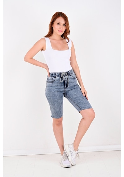 Quıts Kıds Kadın Randum Yıkama Denim Şort Kapri-10041 Byn-10041