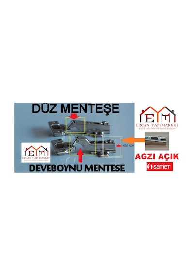 Ercanyapimarket Samet Star Dolap Mobilya Menteşesi +Vida