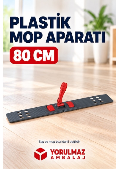 80 Cm Plastik Mop Aparatı Nemli Mop Tutucu Dayanıklı Paspas Aparatı