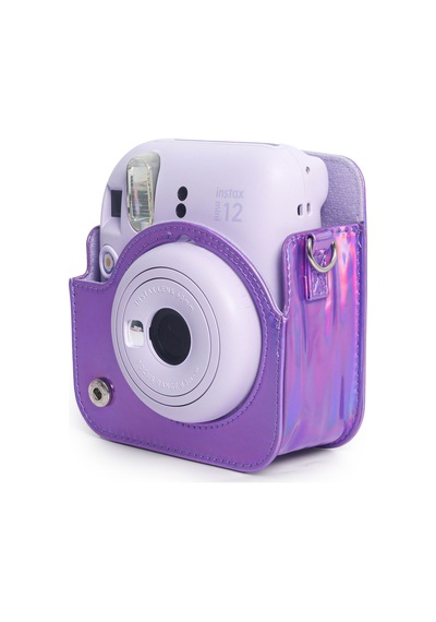 Fujifilm Instax Mini 12 Fotoğraf Makinesi + 10'lu Film + Parlak Kılıf Seti Lila
