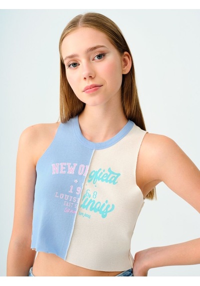 LOFT Crop Kadın Atlet Mavi