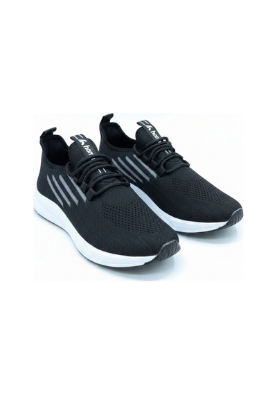 Homiro Bağcıklı Triko Unisex Spor Ayakkabı-siyah Beyaz SİYAH-BEYAZ