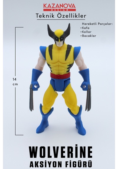 Kazanova Design Wolverine Aksiyon Figürü 14 Cm X-men Marvel Masaüstü Dekoratif Hediyelik