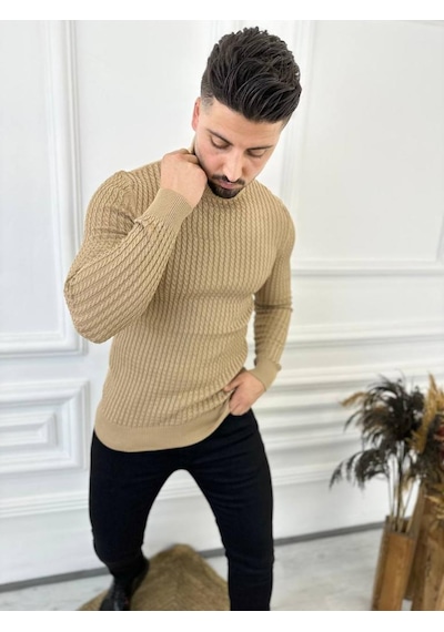 Elku Moda Kazak Slim Fit Tüylenmez Naturel Pamuk Triko Boğazlı Balıkçı Yaka Kazak Kahverengi Elku Moda Kazak Slim Fit Tüylenmez Naturel Pamuk Triko Boğazlı Balıkçı Yaka Kazak Kahverengi