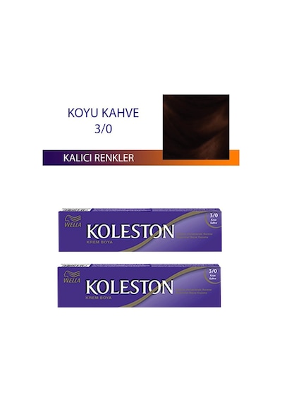 Hubrendy Tedarik 2 Adet Single Tüp Boya Saç Boyası Koyu Kahve 3/0