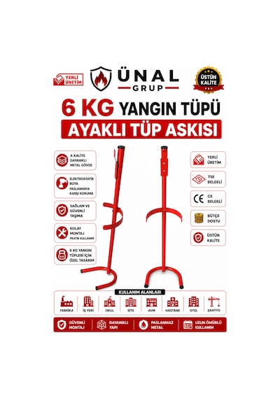 Yangın Söndürme Tüpü Askısı 6 Kg Yangın Tüpü İçin Uygun A Kalite Ev Araç İş Yeri İçin