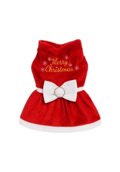 Gedyco Merry Christmas Peluş Küçük Irk Köpek Yılbaşı Elbisesi-17058