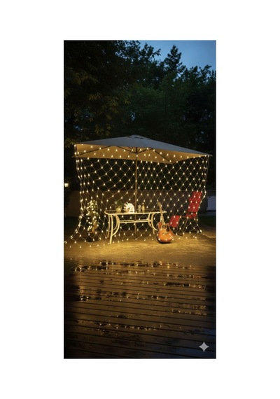 Menergy Led Ağ Perde Işık 3x2 Metre Sıcak Beyaz İç & Dış Mekan Enerji Tasarruflu Net Curtain Sarı