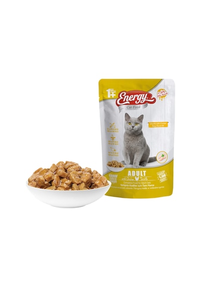 Energy Tavuklu Pouch Konserve Yetişkin Islak Kedi Maması 6 x 85 G