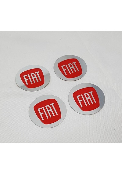 Jant Göbeği Arma Fiat Alüminyum 48Mm 4'Lü Set Kırmızı