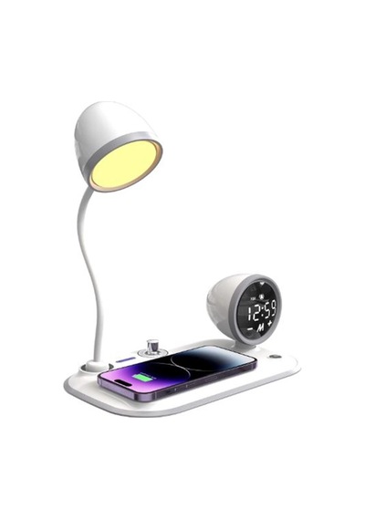 S-link Sl-cw21 Beyaz Telefon Uyumlu Fast Şarj 15w Ayarlanabilir Led Işıklı Masa Lambası Çok Renkli
