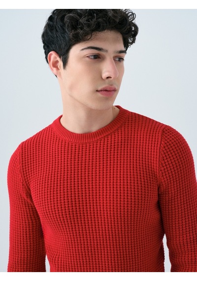 Regular Fit Erkek Kazak Kırmızı