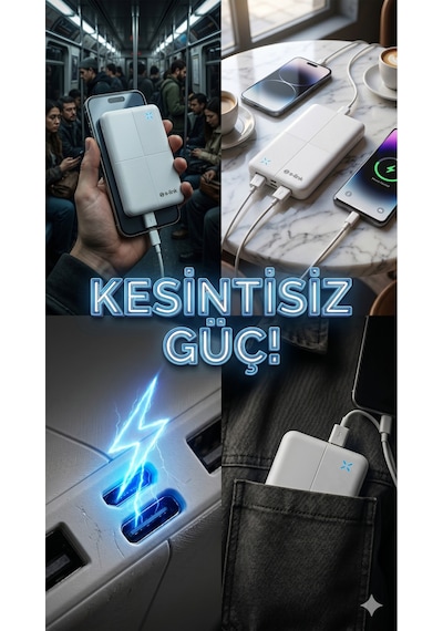 Ip-g12n 10000mah Micro+usb+ Type-c Giriş+çıkış Siyah Taşınabilir Pil Şarj Cihazı Powerbank Beyaz