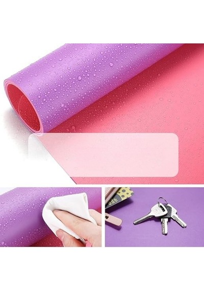 60x30 Cm Pembe Çift Taraflı Deri Desk Mat, Pu Deri Masa Koruyucu Ve Masa Sümeni, Suya Dayanıklı Kolay Silinebilir 2