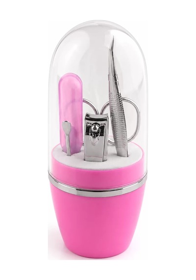Pembe Manikür Pedikür Bakım Seti Cımbız Tırnak Makası Makas Törpü Mh-hs4252-9364