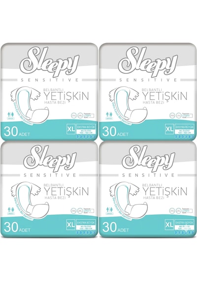 Sleepy Sensitive Belbantlı Yetişkin Hasta Bezi Xlarge 120 Adet 4x30 Paket XL