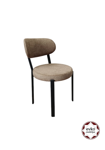 Evko Mobilya Smart Sandalye, Mutfak Salon Sandalyesi, 2 Adet Sandalye, Metal Sandalye, Yemek Sandalyesi, Otel Cafe Restoran Sandalyesi Kahverengi