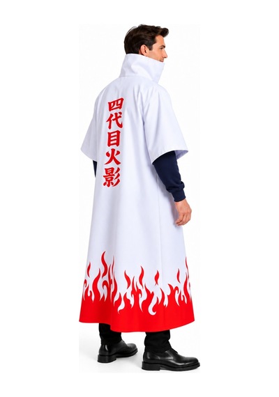 Minato Namikaze Cosplay Pelerini Yetişkin Beyaz