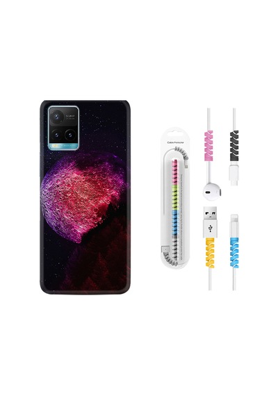 Vivo Y33S Kılıf Kablo Koruyuculu Kızıl Gezegen 1624