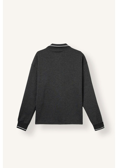 Defacto Boxy Fıt Polo Yaka Baskılı Sweatshirt H4884ax26auar216 Antrasit-ar216