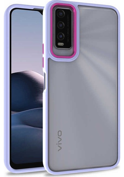 Vivo Y11s Metal Kamera Korumalı Arkası Şeffaf Silikon Kılıf - Yeşil