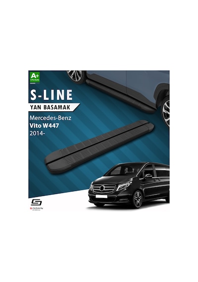 S-Dizayn Mercedes Vito W447 Uzun Şase S-Line Siyah Yan Basamak 25