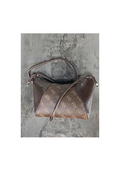 Names Bag Kadın Lüks Tasarım Monogram Desenli Çapraz Askılı Baget Çanta El Ve Omuz Çantası Kahverengi